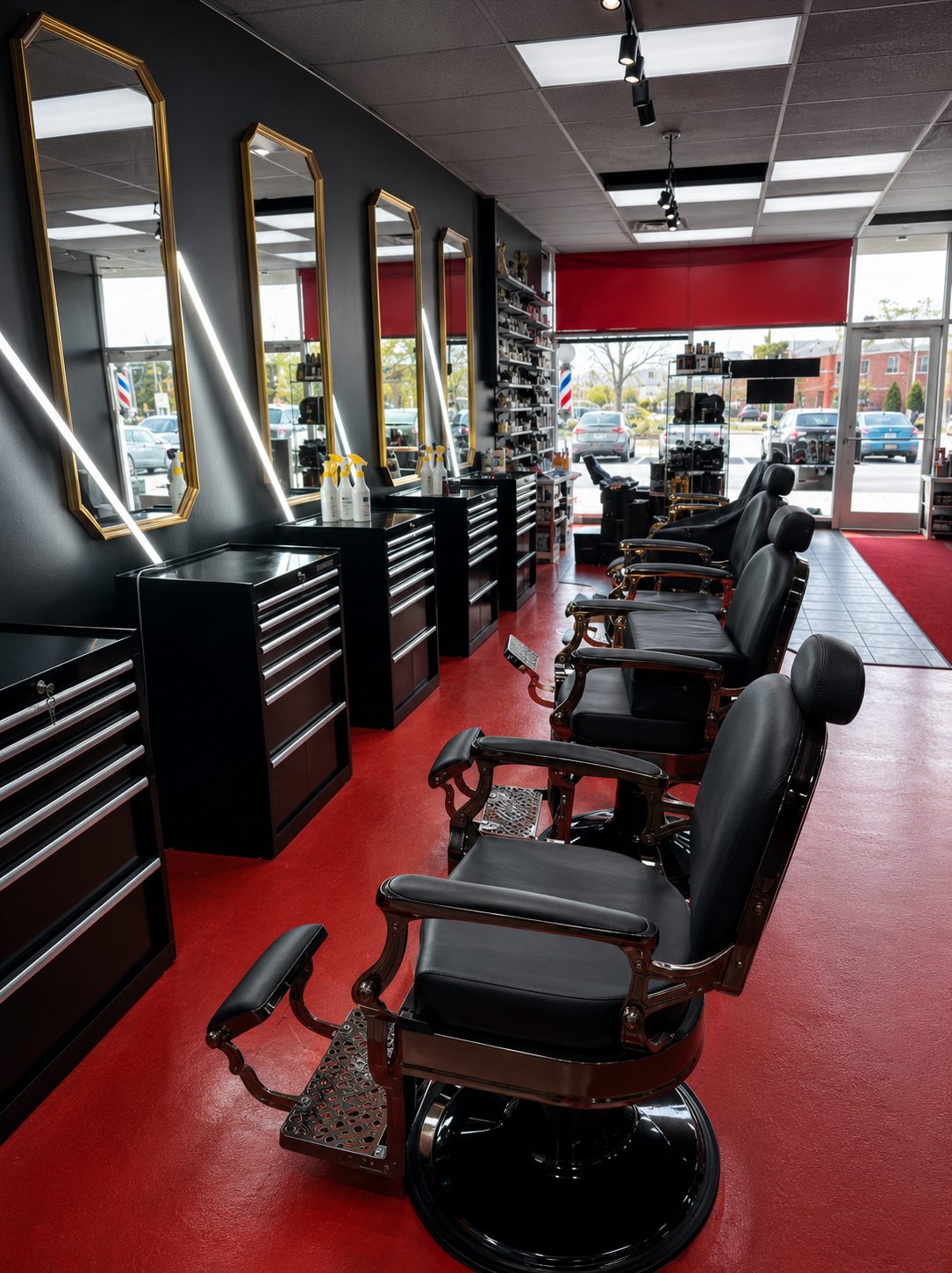Interior view of T&K Barbershop